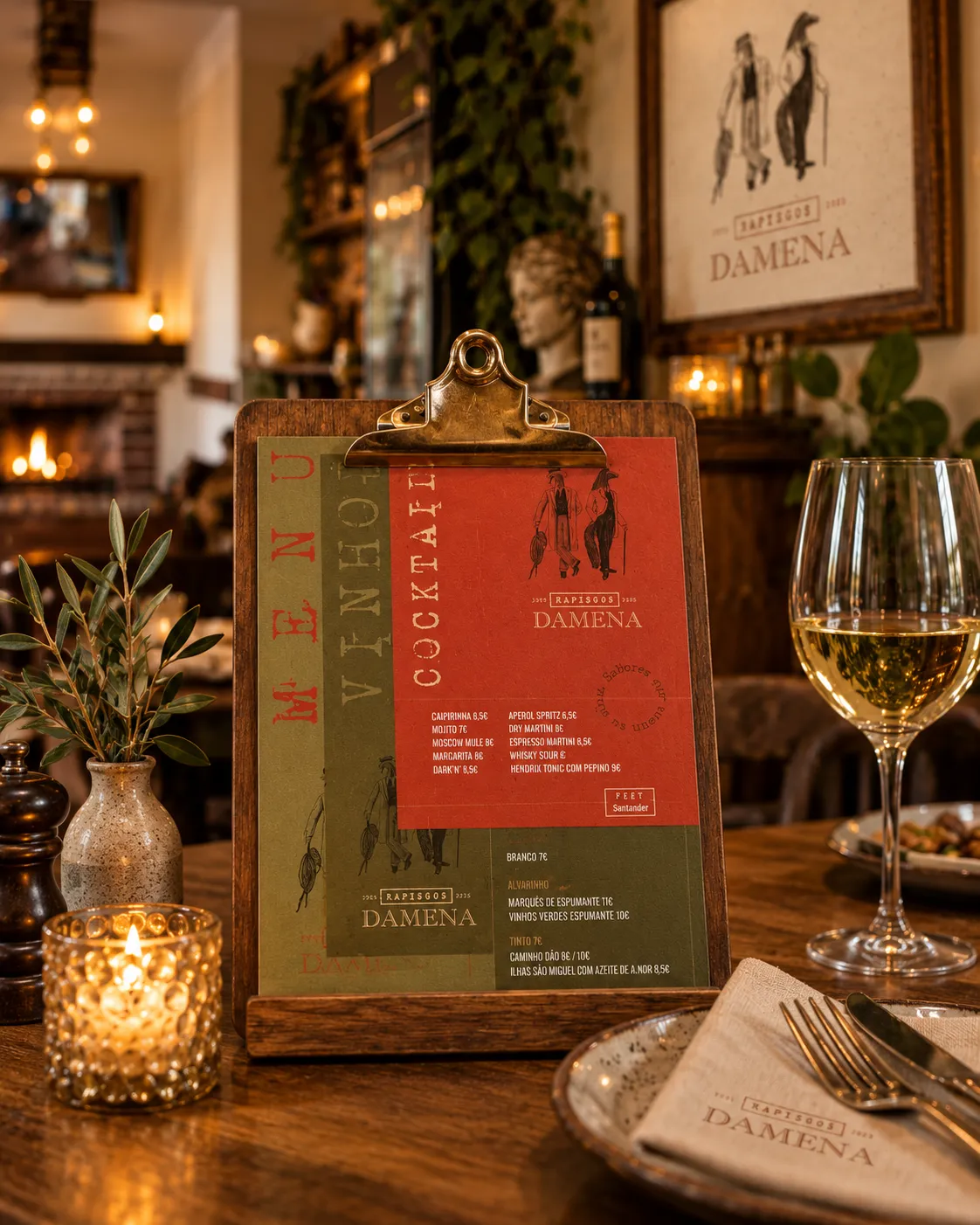 Tapiscos DAMENA Restaurante — Aplicação da Marca 5